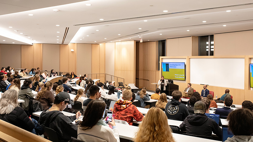 Creating Space for Democracy Event in the O’Shea Lecture Hall in Dyson Center. Photo by Alexandra Rossi/Marist University.