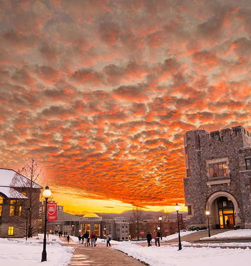 Marist Univeristy Image: Sunset over campus.