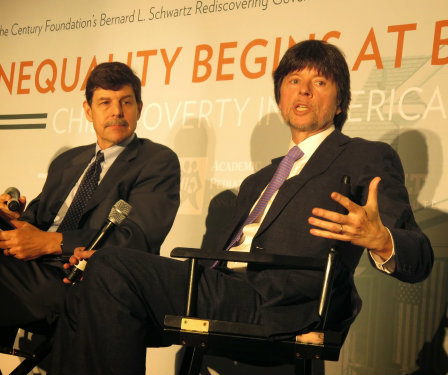 An image of Dr. David Woolner and Ken Burns