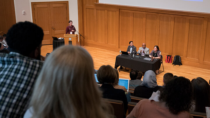 Panels speak to participants at the Super Conference