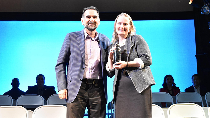 Maryellen Guardino receiving her award on April 14.