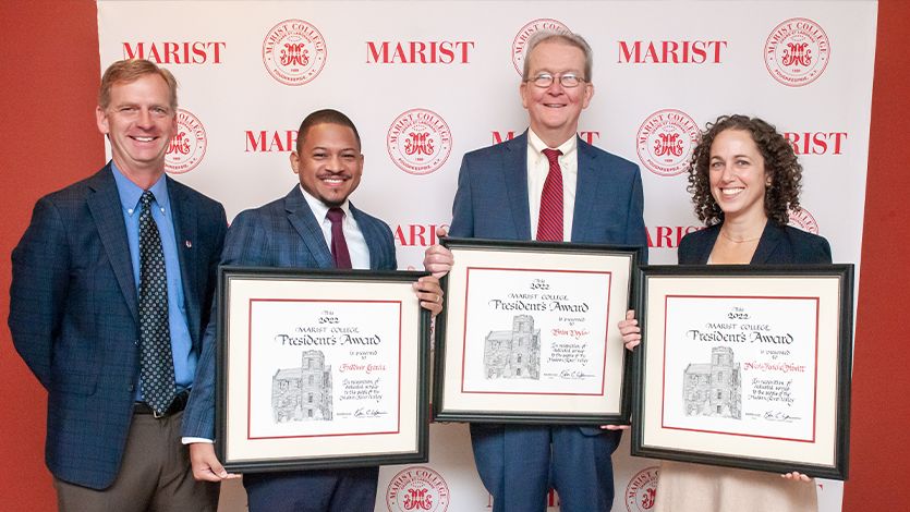 From left to right: President Kevin Weinman, Freddimir Garcia, Brian Doyle and Nicole Fenichel-Hewitt