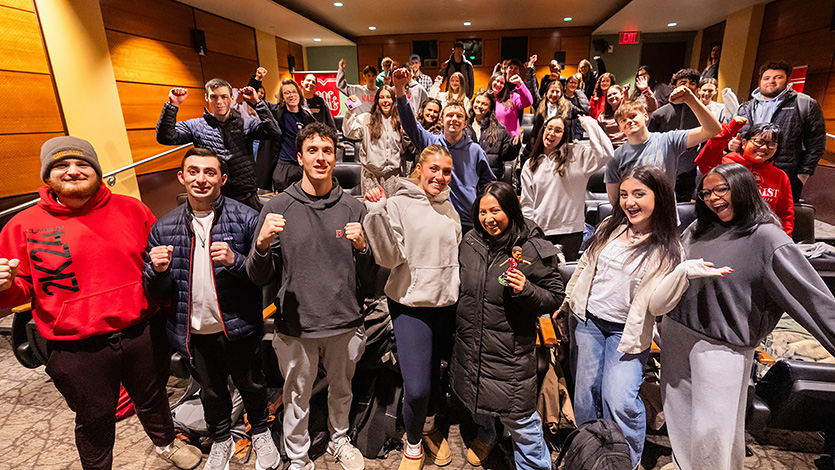 Marist University Image: Students gathered in the Lowell Thomas Screening Room to watch and rate Super Bowl Ads on Thursday as part of USA TODAY’s Super Bowl Ad Meter. Photo by Nelson Echeverria/Marist University.