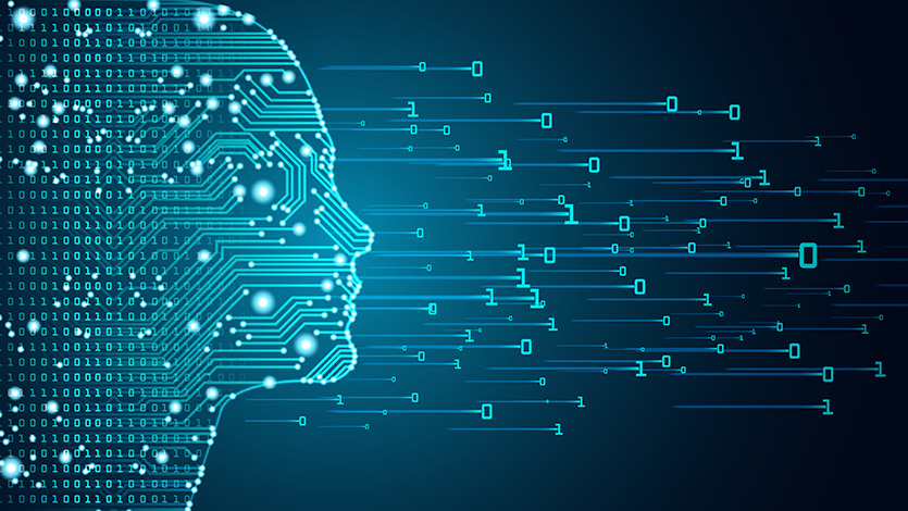 Stock image illustration of AI- and computer-related iconography.