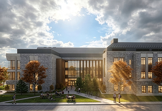 Rendering of new science and health building.
