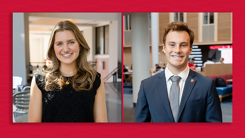 Image of Mackenzie Carey ’26 and Benjamin Cook ’26 have been awarded prestigious Fulbright U.S. Student grants. Photos by Nelson Echeverria/Marist University.