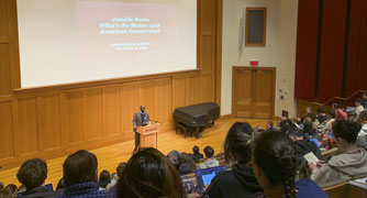 Image of a lecture in Fusco Recital Hall.