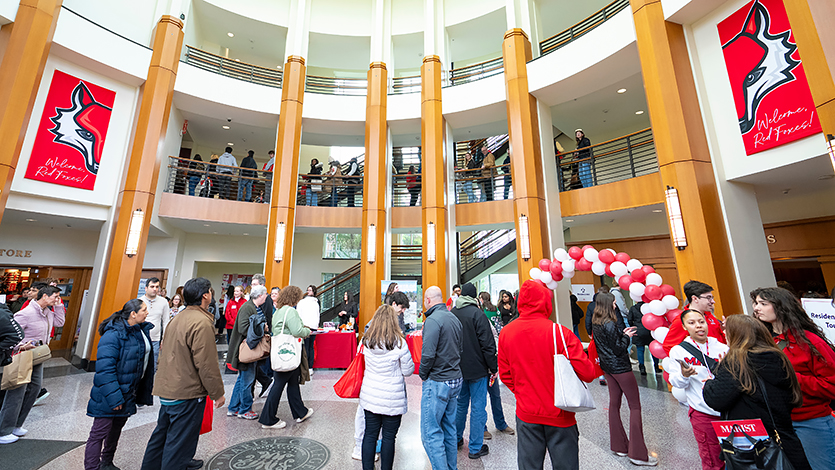Image of Admitted Student Day inside the Rotunda in 2024.