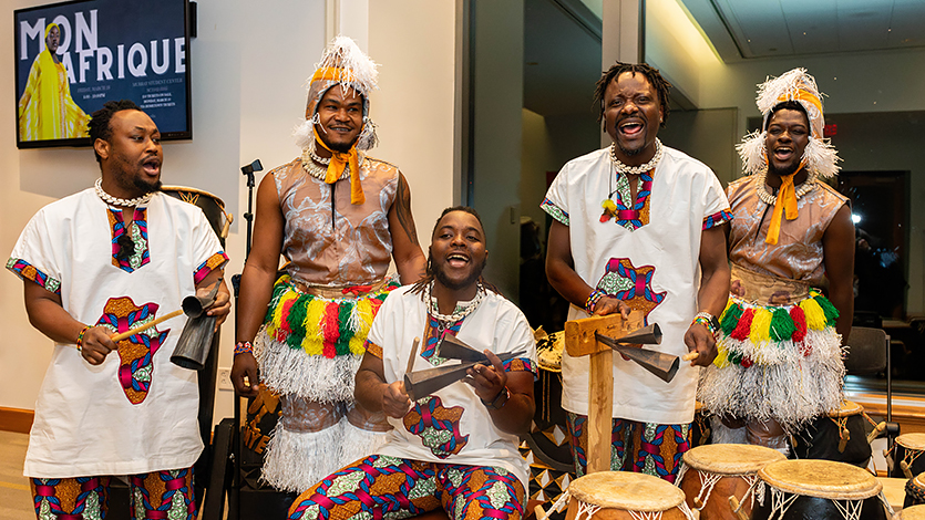 An instrumental performance at the Mon Afrique event. Photo by Alexandra Rossi, Office of Diversity, Equity, Inclusion, & Belonging.