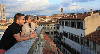 Students are watching the top view from the college