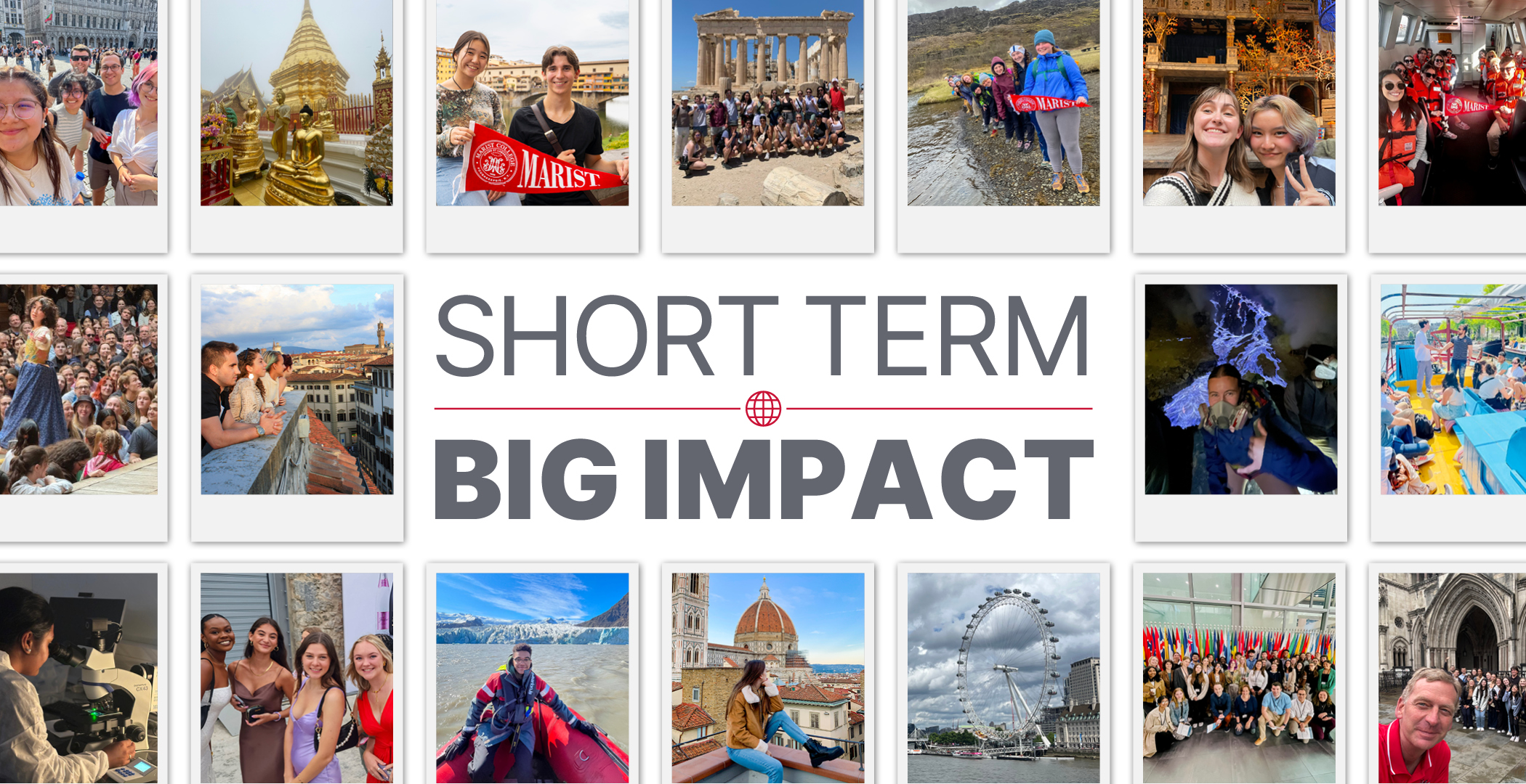 Image of Marist Magazine cover with text Short Term, Big Impact.