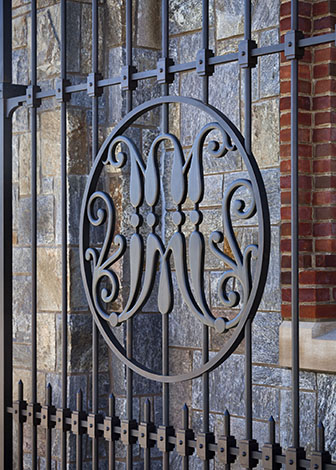 Image of detail on Marist College's Central Gate