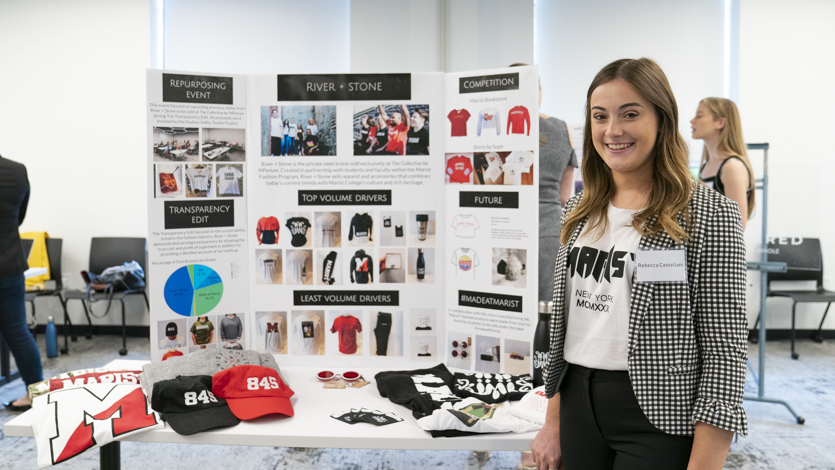 Rebecca Castellani with her River + Stone fashion capstone project