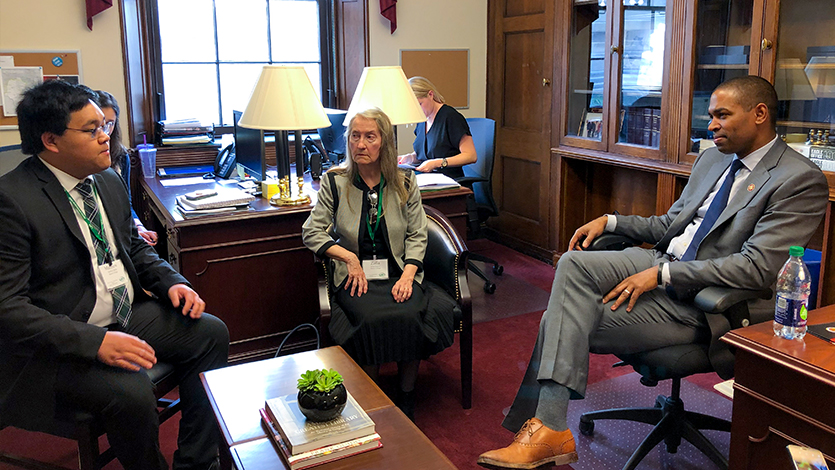 Matthew Badia ’21, Marist Associate Professor Zofia Gagnon, US Representative Antonio Delgado