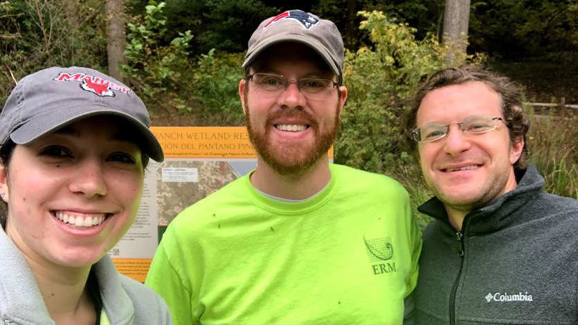 Vanadia with ERM coworkers at a volunteer tree planting and invasive species removal event.