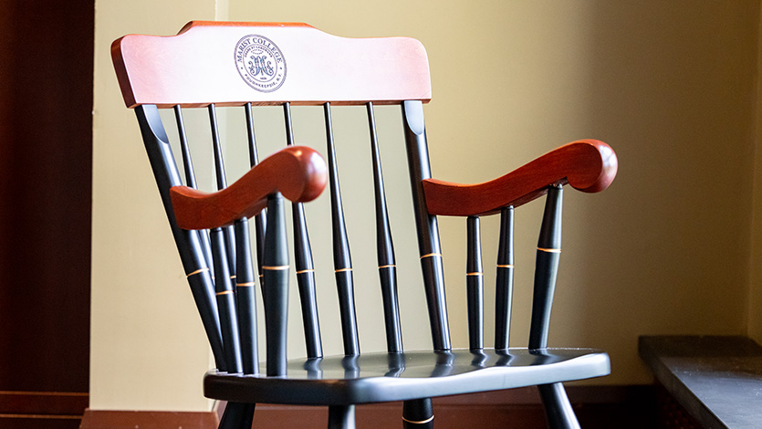 Custom Marist captain's chair