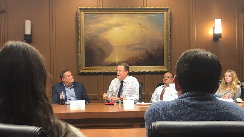 Image of Bump speaking at Marist.