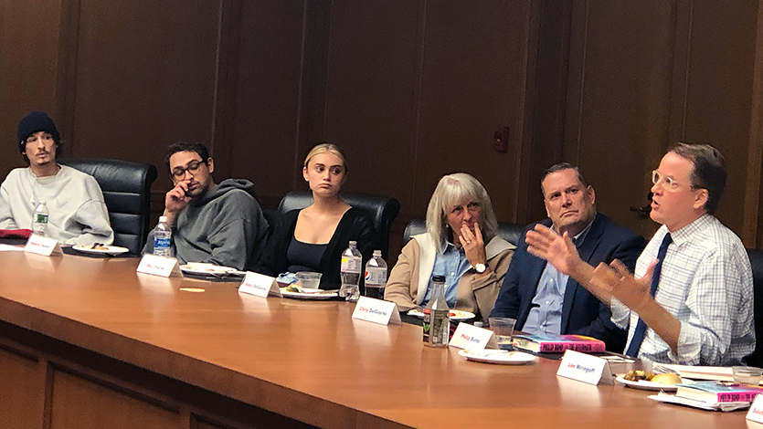 Image of Bump speaking with students.