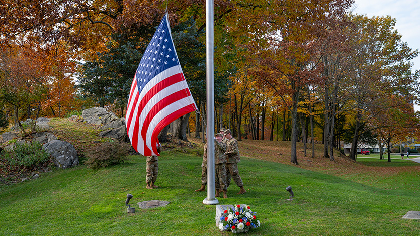Image of Veterans Day flag-raising, 2021.