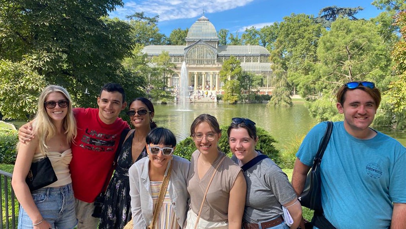 Image of students with program director Isabel Carrasco Castro in Spain.