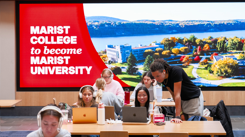 Image of students working in Dyson Center.