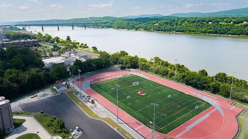 Image of new track and turf field.