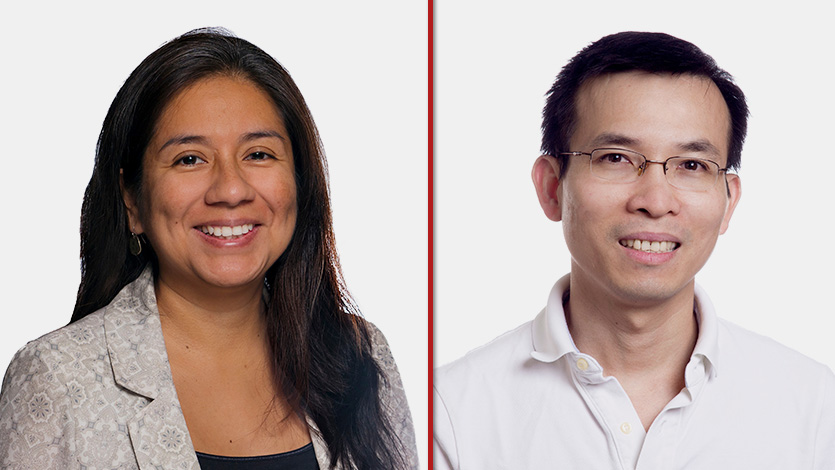 Image of Dr. Gissella Bejarano (left), photo by Carlo de Jesus/Marist University. Dr. Duy Nguyen (right), photo by Al Nowak/On Location for Marist University.