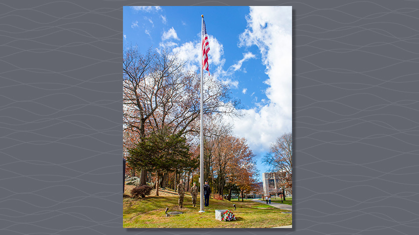 Image of 2024 Veterans Day flag-raising ceremony.