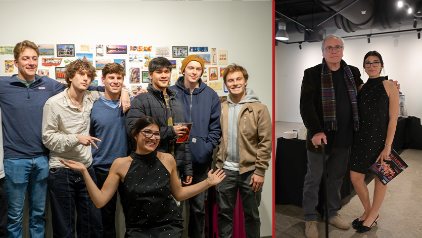 Image of Left: Megan with friends from ASAP program. Right: Megan with Professor Ed Smith. Photos courtesy of Megan Doshi ’26.