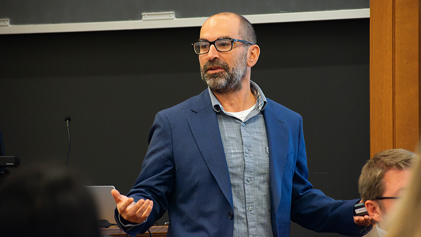Marist University Photo: Dr. Nicholas Longo at Creating Space for Democracy event in the Dyson Center. Photo by Alexandra Rossi/Marist University.