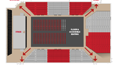 Image of McCann Arena Ceremony site evacuation map.