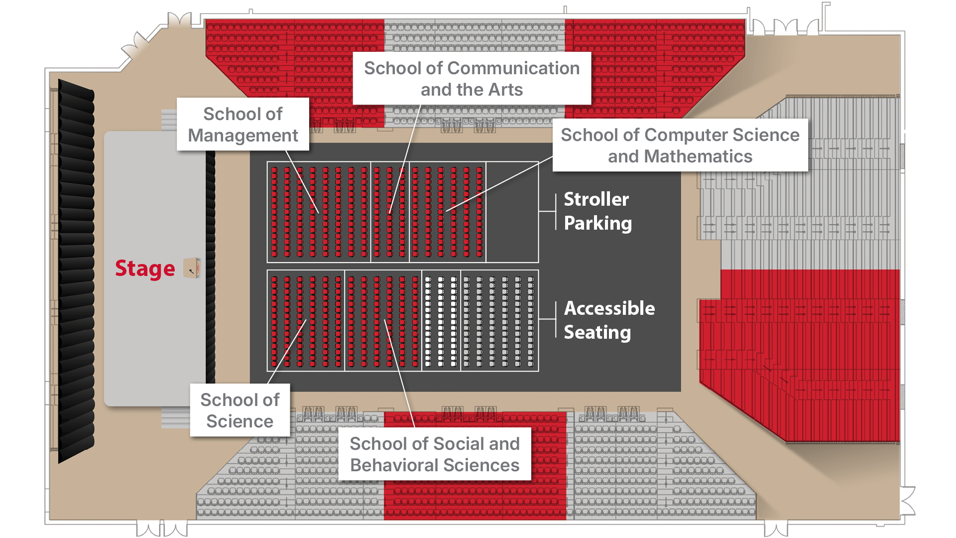 Image of graduate seating chart for 2025 Commencement.