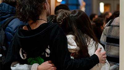 Image of students gathered at Pause for Peace.