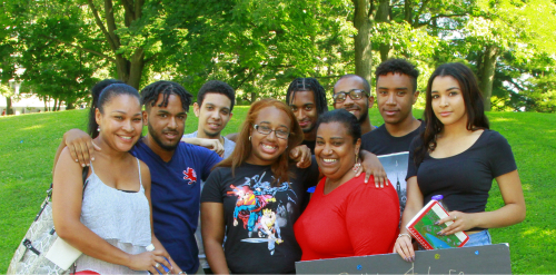 An image of family and friends of a member of the Class of 2020