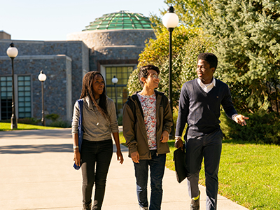 Students walking on Marist campus