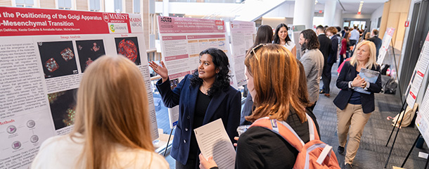 Marist University image: Student CURSCA presentations in the Dyson Center.