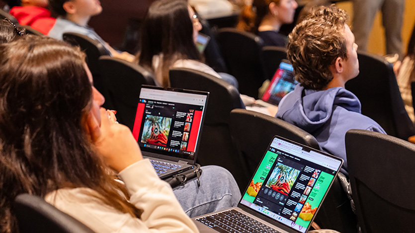 Marist University Image: Students gathered in the Lowell Thomas Screening Room to watch and rate Super Bowl Ads on Thursday as part of USA TODAY’s Super Bowl Ad Meter. 