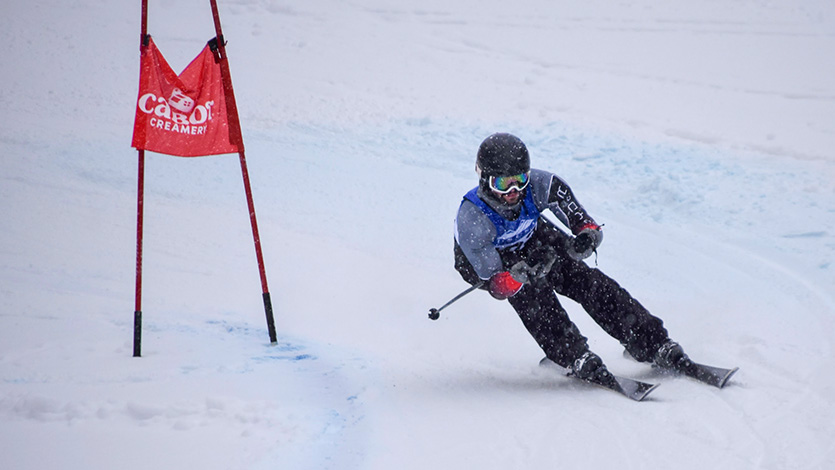 Marist University Image: Griffin Barrows ’26 completes his final GS race.