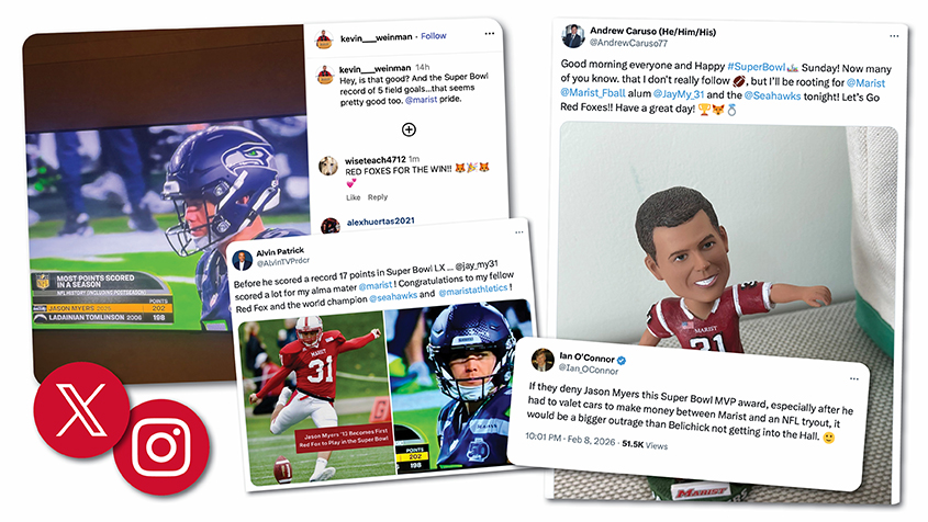 Marist University Image: Social Media Posts on Jason Myers.