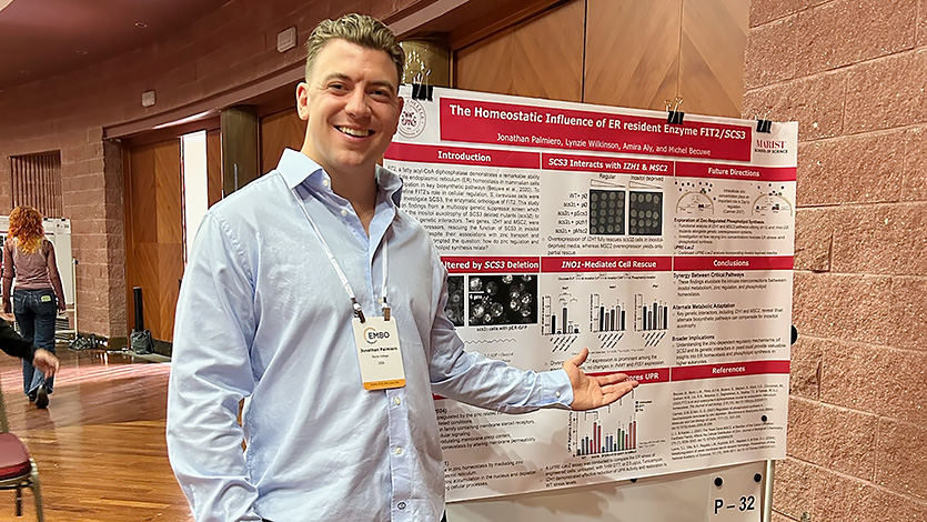 Marist University Image: Jonathan presents his research at an international conference in Barga, Italy, and is recognized with an abstract award. Photos courtesy of Jonathan Palmiero ’26.