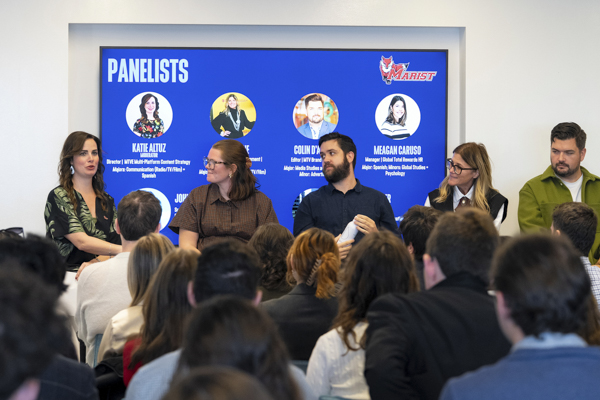 Marist University image: Alumni speak to students at Paramount.
