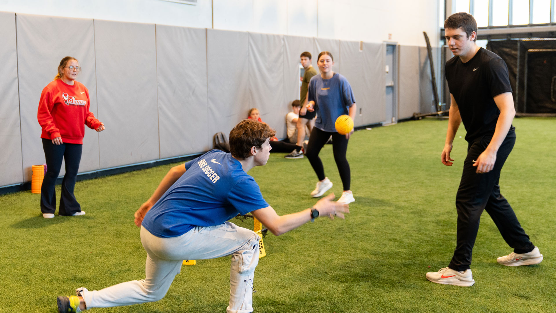 Image of students playing spike ball at Marist University Day.