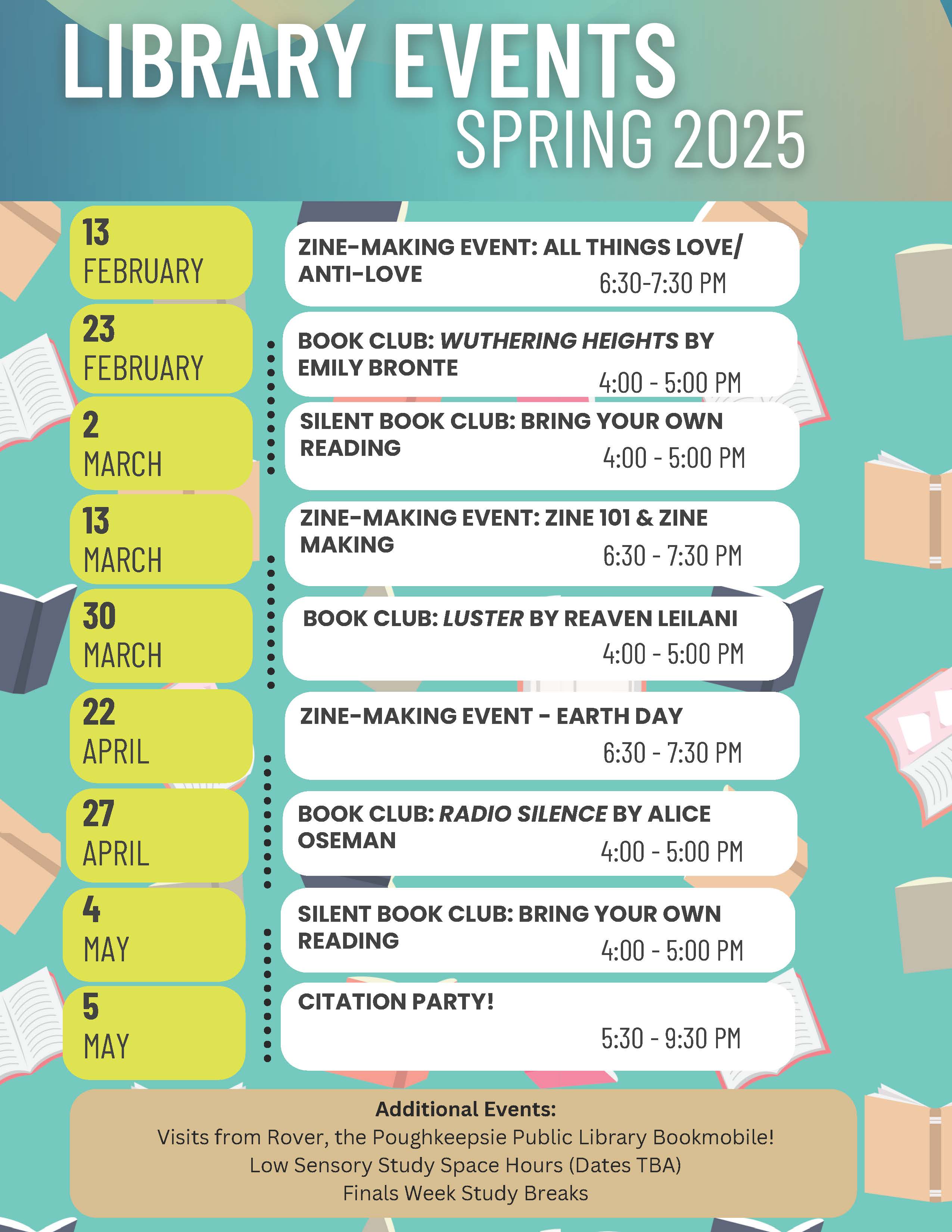 A list of James A. Cannavino Library events for Spring 2025